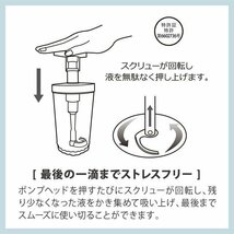 【日本製 】フィオーレ380★Dayシリーズ ソープディスペンサー 380ml/ブラック★最後までスムーズに使える！特許出願中の先端スクリュー_画像6