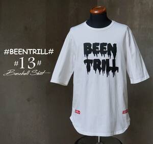 ビーントリル #BEENTRILL# #13# 白 ホワイト コットン ベースボールシャツ 五分袖 Tシャツ M