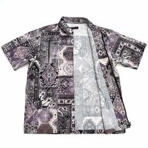 E04290 超美品 roarguns/ジップアップ S/S シャツ 【サイズ：3】 プリント柄 ストレッチ ロアーガンズ_画像7