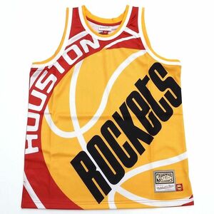 D04385 Новый Mitchell &amp; Ness/Houston Rockets Uniform [Size: M] Red X Yellow NBA Rockets Jersey Mitcher andnes