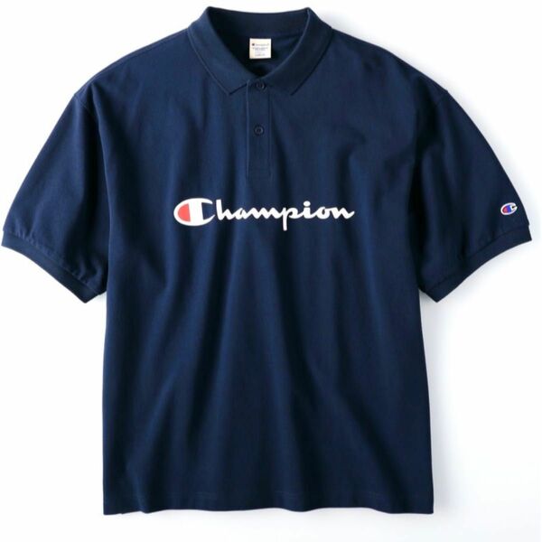 新品！チャンピオン ビッグロゴデザイン メンズ オーバーサイズ ポロシャツ Champion