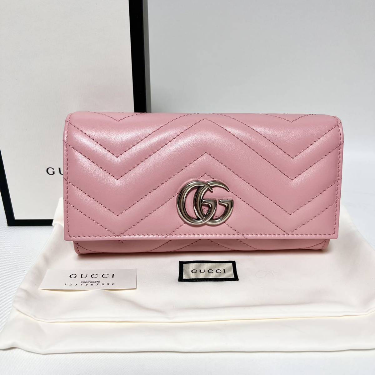 GUCCI◇マイクログッチシマ/長財布/レザー/レッド/449396/GG/型崩れ