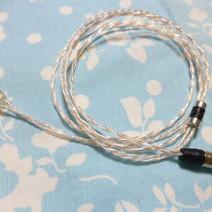 MMCX ケーブル (ストレート) 6N純銀撚り線 + Pure OCC 2.5mm4極 L字 120cm Shure JVC FD01 FD02 ULTRASONE Edition M Edition 8 Edition 5