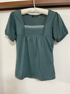 UESD short sleeves T-shirt * green * L size ( lady's )