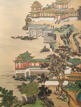 古びた蔵 中国書画 近代画家『呉湖帆 山水樓閣図 肉筆紙本』真作 掛け軸 書画立軸 巻き物 古美術_画像7