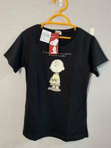 スヌーピー　SNOOPY チャーリーブラウン キッズ女の子 半袖Ｔシャツ ブラック サイズ130cm 新品未使用品プリントTシャツ