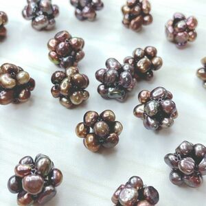 e026 fresh water pearl Brown beads ball 10 piece 11~12mmba lock material hand made parts raw materials ba lock 