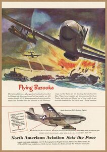 P-51 Mustang Fighter レトロミニポスター B5サイズ ◆ 複製広告 ノースアメリカン・エイヴィエーション USAD5-176