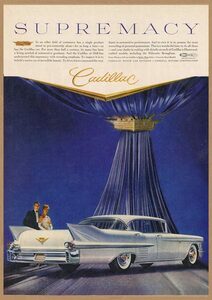 Cadillac レトロミニポスター B5サイズ 複製広告 ◆ アメ車 キャデラック エルドラド テールフィン USAD5-065
