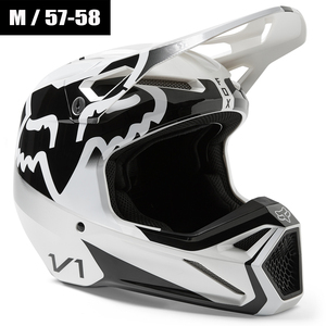 【10%OFF】FOX '23 V1ヘルメット リード/ブラックホワイト-Mサイズ 【送料サービス】