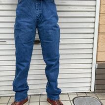 濃紺 90s Wrangler 936PWD INDIGO DENIM PANTS MADE IN Mexico 1990s W35 ヴィンテージ ラングラー デニムパンツ スリムストレート 80s_画像2