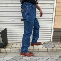 濃紺 90s Wrangler 936PWD INDIGO DENIM PANTS MADE IN Mexico 1990s W35 ヴィンテージ ラングラー デニムパンツ スリムストレート 80s_画像3