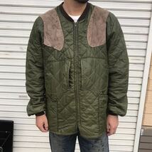 希少 80s 英国製 Barbour バブアー 2ワラント キルティング ハンティング ジャケット ガンパッチ ナイロン ヴィンテージ オイルド ワーク_画像1