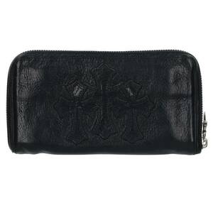 クロムハーツ Chrome Hearts REC F ZIP 3クロスラウンドジップレザーウォレット財布 中古 SJ02