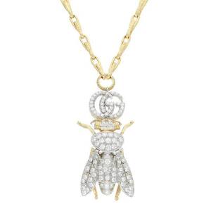  Gucci GUCCI BEE узор K18YG diamond колье б/у GZ11