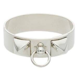 エルメス HERMES Collier de Chien MM サイズ:SH コリエドシアンMMシルバーバングルブレスレット 中古 SB01