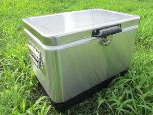 * stainless steel cooler-box *29 liter * middle size * steel belt cooler-box * stainless steel finishing * camp * outdoor *3