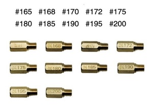 165-200 ケイヒン ケーヒン キャブレター メインジェット10個セット 六角大 165番/168番/170番/172番/175番/180番/185番/190番/195番/200番