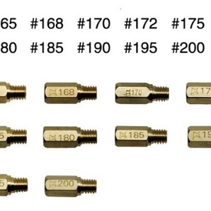 165-200 ケイヒン ケーヒン キャブレター メインジェット10個セット 六角大 165番/168番/170番/172番/175番/180番/185番/190番/195番/200番の画像1