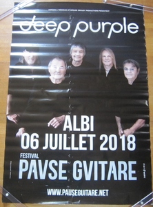 ■ディープ・パープル（DEEP　PURPLE）海外版大型ポスター（縦約99ｃｍ×横約68ｃｍ）　ALBI　06　JUILLET　2018　PAVSE　GVITARE　