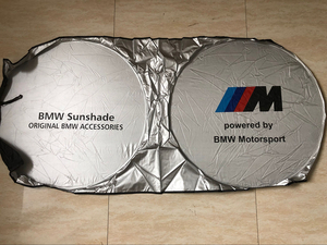 BMW ///M 遮光　日焼け防止　折りたたみフロント風防車のサンシェード 自動車 ロゴ付き 吸盤なし　軽量 カーサンシェード