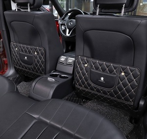  Peugeot PEUGEOT car seat cover after part seat storage back protector kick mat seat back pocket .. prevention 2 point black 