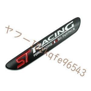 ST RACING フォード 車テールステッカー バッジ 1個入 サイドメタルエンブレム テール装飾 デカール 車スタイリング 金属製 ブラック