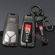 アウディ Sline スマート キーケース 車 キーカバー キーホルダー 電波障害なし 優質なTPU材料を使用して 耐衝撃◆B番 深錆色/ブラック_画像4