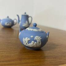 ウェッジウッド ミニチュア　ブルー　ジャスパー　ティー　コーヒー　セット　WEDGWOOD ティーセット カップ&ソーサー ドールハウス_画像6