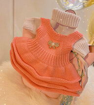 犬の服 セーター&ワンピース2セット ニットウェア タートルネック 頭からかぶるセーター ペット用品 可愛い コスチューム_画像2