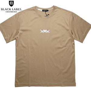 【新品・春夏】BLACKLABEL CRESTBRIDGE《マーセライズ》コットン ロゴ Tシャツ ベージュ M ブラックレーベル クレストブリッジ