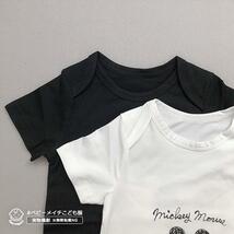 新品未使用 80cm｜ホワイト〔#BMミッキーロンパース〕ディズニー Tシャツ ペアルック 親子コーデ ベビー 子供 半袖 男の子女の子 白黒_画像3