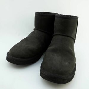 UGG アグ 27.0 CLASSIC MINI DECO クラシックミニ デコ ムートンブーツ ショート ボア 黒 ブラック/EC147