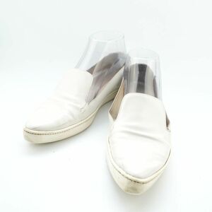 FABIO RUSCONI fabio rusko-ni36 23.0~23.5 flat shoes po Inte dotu Italy made enamel white white /EC149