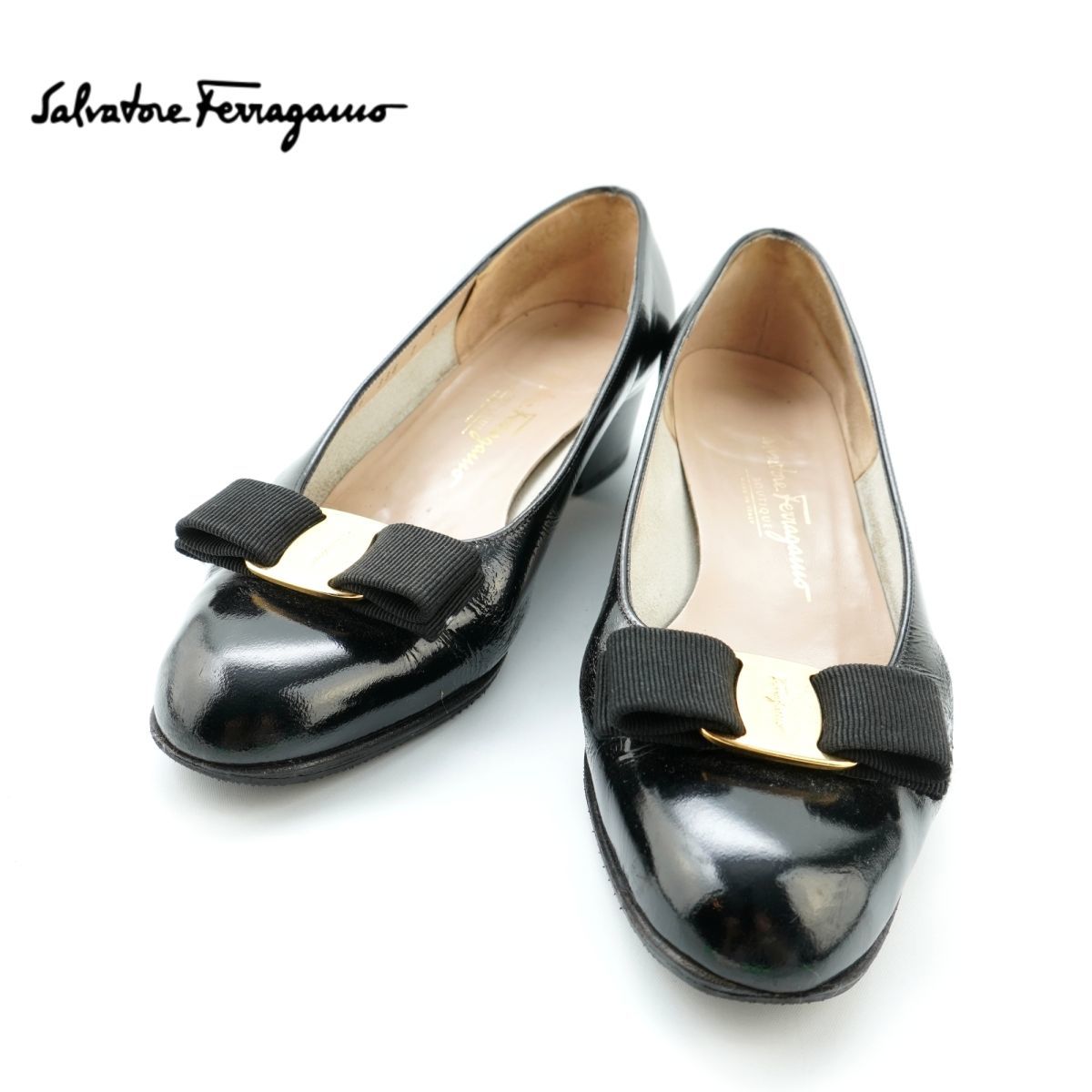 Salvatore Ferragamo サルヴァトーレフェラガモ/ブラック黒パンプス靴