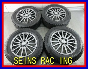 ■中古タイヤホイール■　SEINS RAC ING 16インチ 6.5J +48 5H 114.3 DUNLOP WM02 215/60R16 95Q 冬タイヤ 激安 送料無料 J806