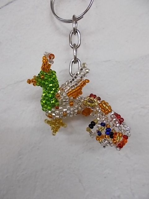 珠子钥匙扣孔雀孔雀鸟珠 amigurumi 珠饰种子珠珠饰手工毛绒玩具吊饰, 珠饰, 完成的产品, 其他的