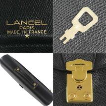 即決★フランス製 LANCEL★オールレザービジネスバッグ ランセル メンズ 黒 本革 ブリーフケース 本皮 通勤 カバン 出張 鍵付き_画像9