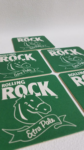 即決未使用送料込! ローリングロック 紙製 コースター ROLLING ROCK 5枚セット / YW2250