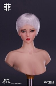 ★YM Toys★1/6 女性ヘッド（銀髪ショート）YMT-083A 6872