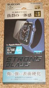 ★新品★ELECOM Apple Watch series 6/SE/SE2/5/4 44mm フルカバーガラス フレーム付 セラミックコート ブラック