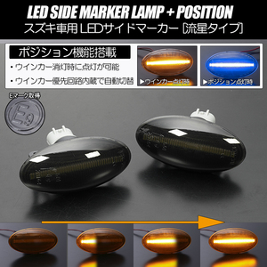ポジション付き シーケンシャル LED サイドマーカー スモーク/青光 MA15S ソリオ/FF21S イグニス/YA/YB/YC SX4