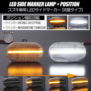 ポジション付き シーケンシャル ウインカー LED サイドマーカー クリア/白光 HR52S 4型以降 シボレークルーズ 2006年5月以降