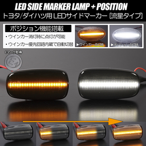 ポジション付き シーケンシャルウインカー LED サイドマーカー スモーク/白光 170系 クラウンエステート JZS171W JZS173W JZS175W