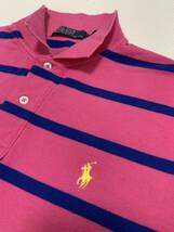 ★Polo by Ralph Lauren ラルフローレン ポロシャツ ピンク ブルー ボーダー_画像2