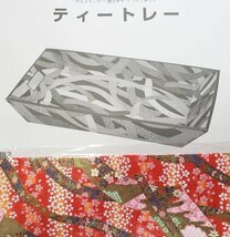 和紙37　ティートレー　さくらほりきり　和紙工芸品　作成キット　友禅和紙付き　未使用_画像1