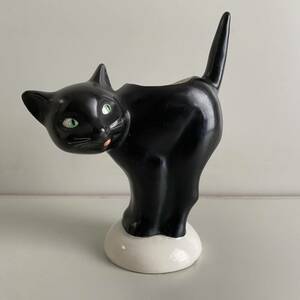 ヴィンテージ 黒猫 プランター フィギュリン goebel ゲーベル ネコ cat 1950年代 vintage 一輪挿し 置物 陶器 ドイツ 50s アンティーク