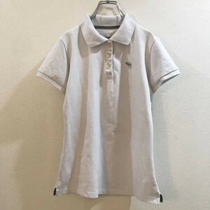 ◆大きいサイズ◆XXL◆Abercrombie&Fitch/アバクロンビー＆フィッチ 半袖 ポロシャツ 刺繍 ホワイト 白 レディース XXL ON1550