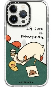 507h0428,　CASETiFY インパクトケース iPhone 13 Pro - I'm Sick Of Everything By SSEBONG - クリア フロスト