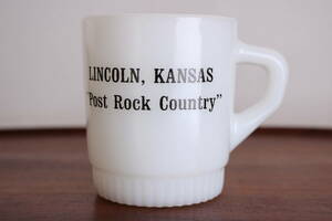 бесплатная доставка нестандартный прекрасный товар # Fire King can The s. Lincoln post rock country Ad кружка ребра низ кружка Vintage 